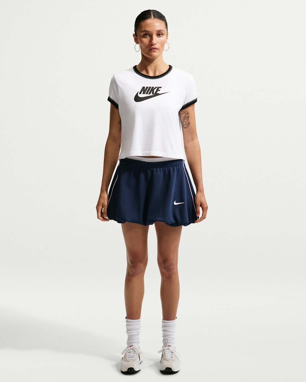 Nike Sportswear bubble-rok voor dames - Midnight Navy/Wit