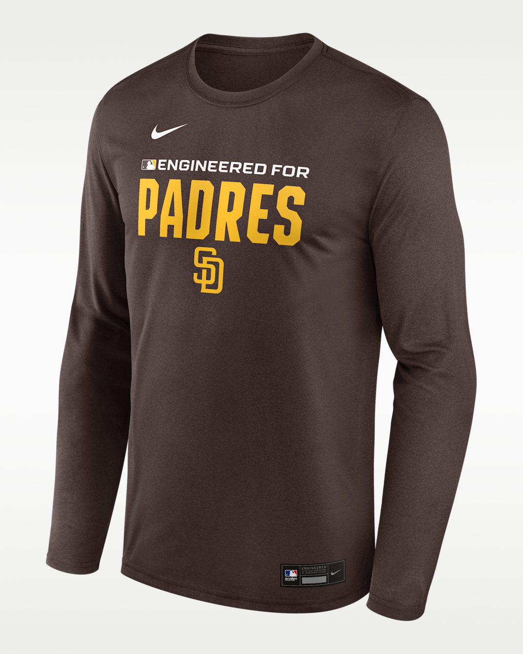 San Diego Padres Authentic Collection Team Issue Men's Nike Dri-FIT MLB Long-Sleeve T-Shirt - Brown