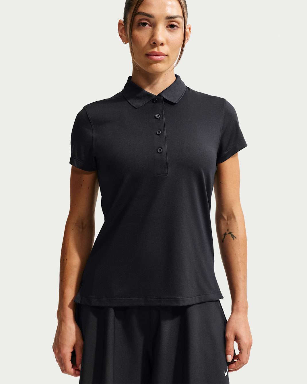 Nike Golf Club Women's Dri-FIT UV Short-Sleeve Golf Polo - Black/Sail
