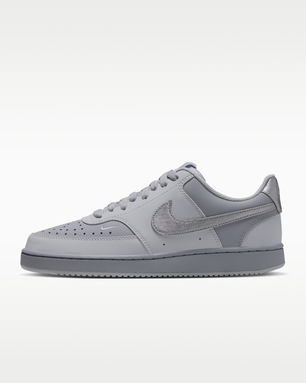 Nike Court Vision Low Premium Women's Shoes - Pure Platinum/Wolf Grey/Metallic Silver