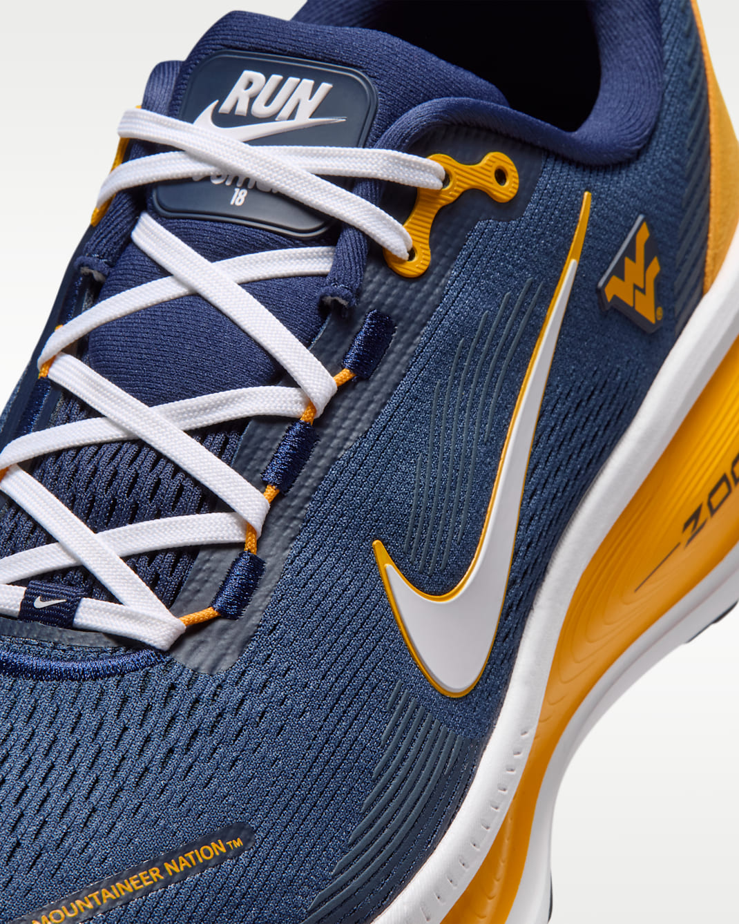 Nike College Vomero 18 (West Virginia) Men's Road Running Shoes