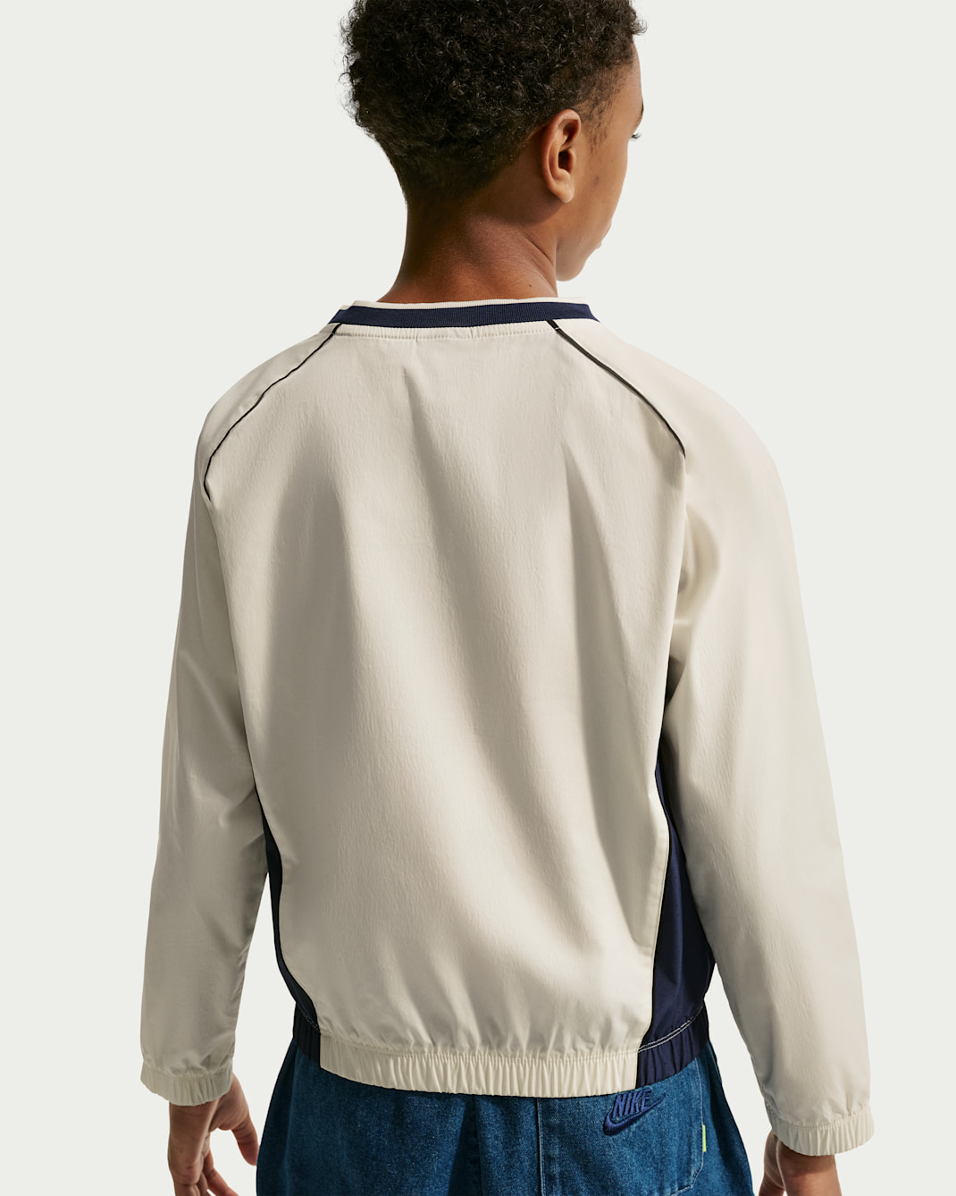 Nike Sportswear Big Kids' Woven V-Neck Long-Sleeve Top