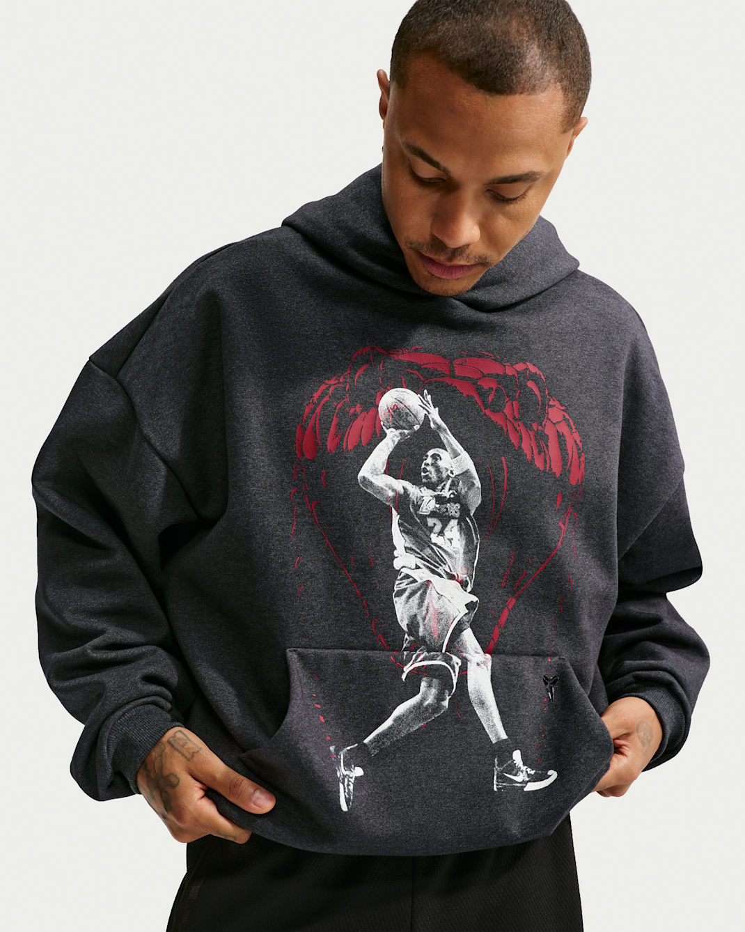 Kobe Nike Standard Issue Men's Nike Therma-FIT Basketball Hoodie - Black Heather