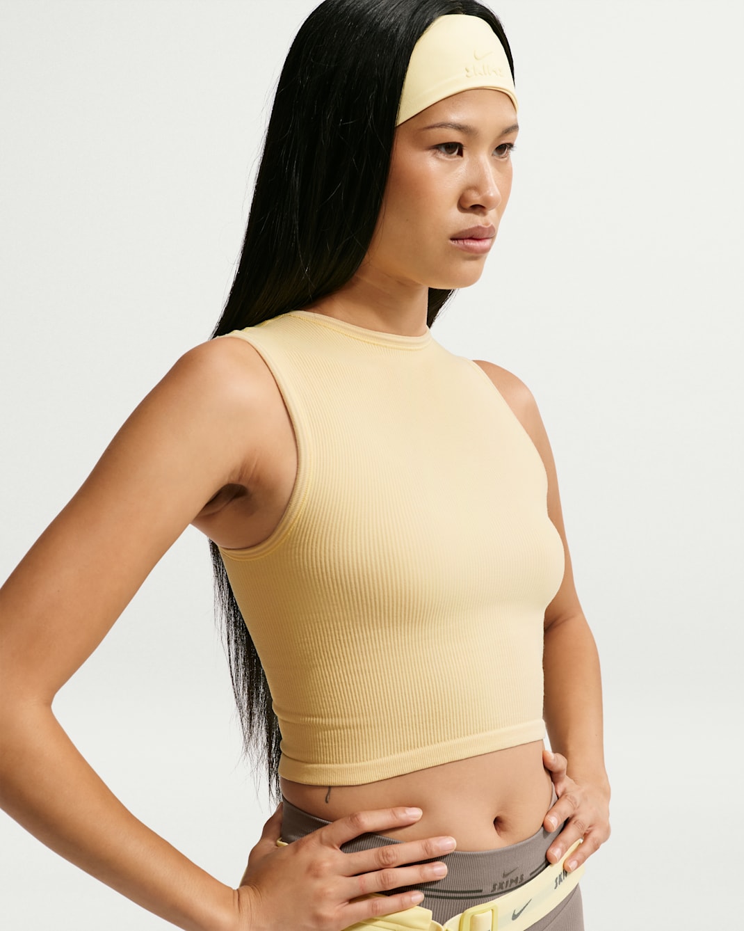 Träningslinne NikeSKIMS Ribbed Seamless för kvinnor - Lemon Drop