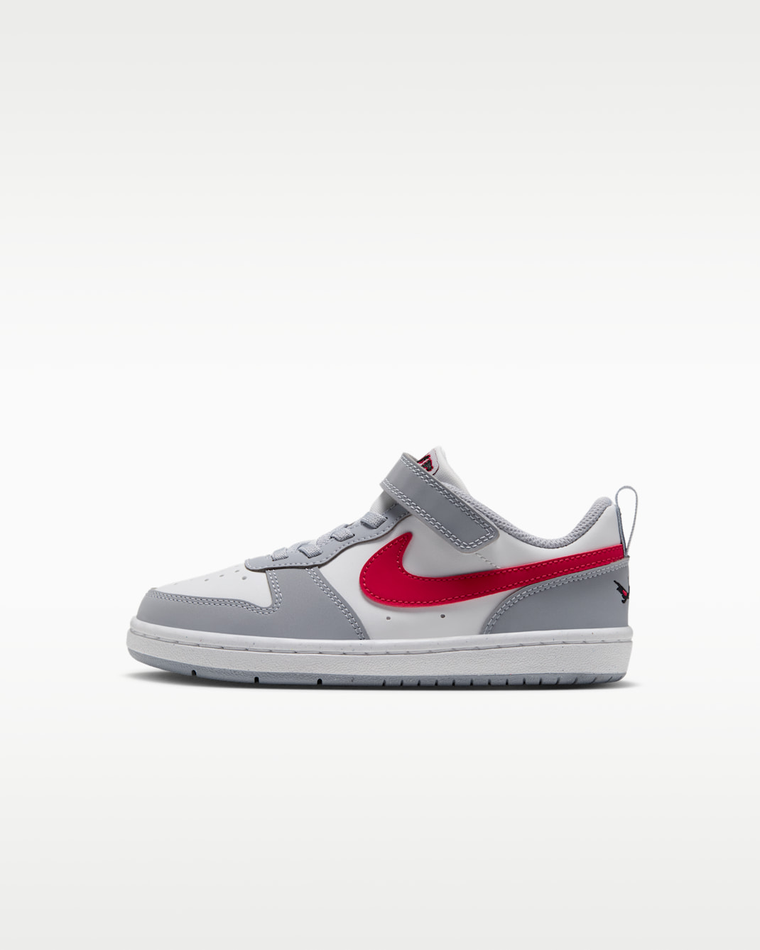Nike Court Borough Low Younger Kids' Shoes - Summit White/Wolf Grey/Black/University Red