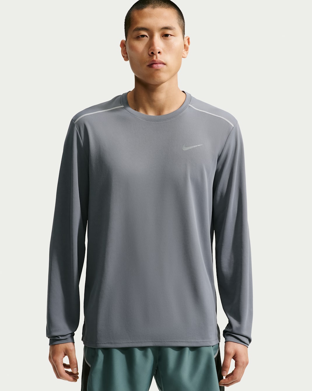 Nike Miler Men's Dri-FIT Long-Sleeve Running Top - Smoke Grey