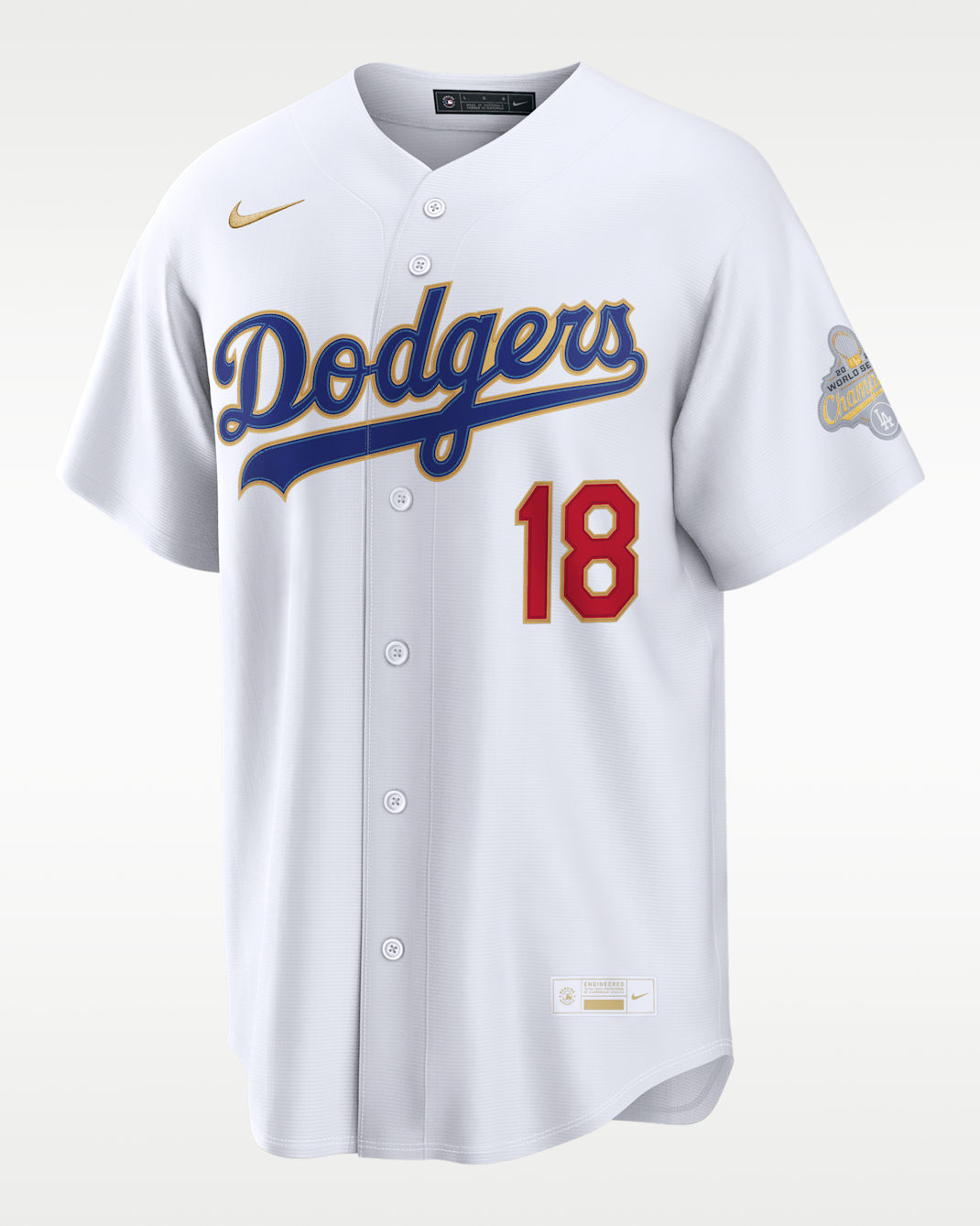 Yoshinobu Yamamoto Los Angeles Dodgers 2025 World Series Champion Gold Series Men's Nike MLB Stadium Jersey - White