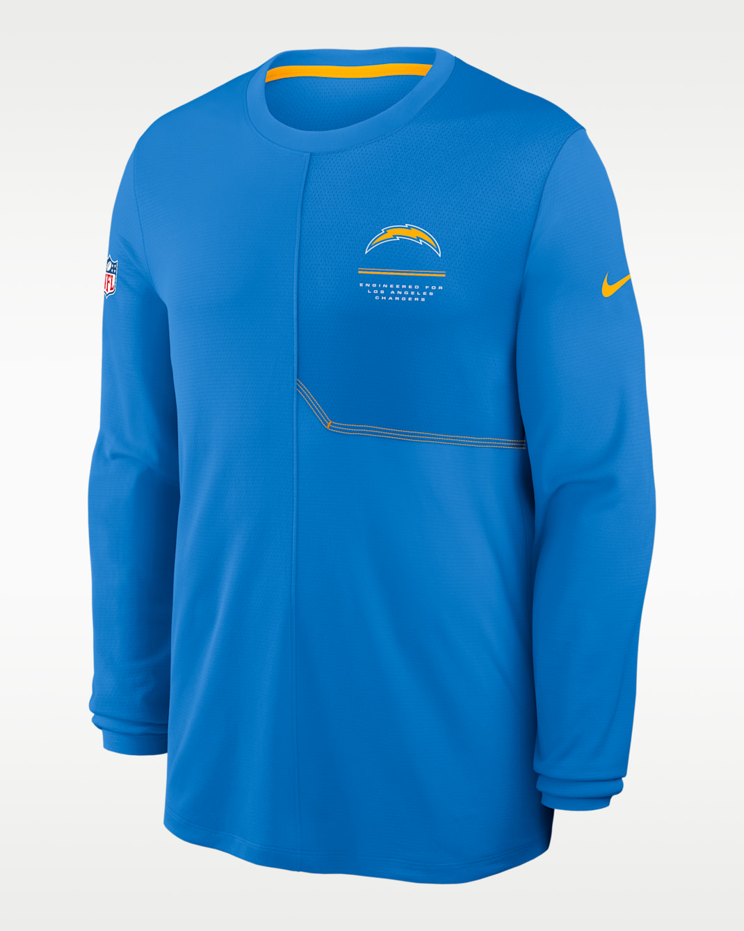 Playera de manga larga Nike Dri-FIT de la NFL para hombre Los Angeles Chargers Sideline Coach - Azul