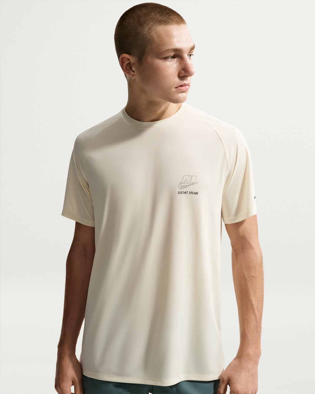 Playera de correr de manga corta Dri-FIT ADV para hombre Nike Stride - Leche de coco