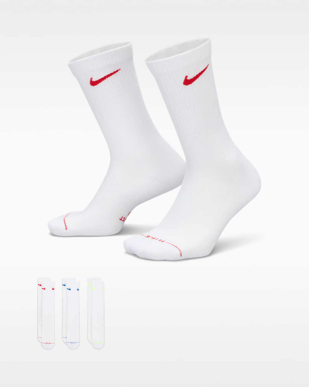 Nike Everyday Elevated Crew Socks (3 Pairs) - Multi-Color