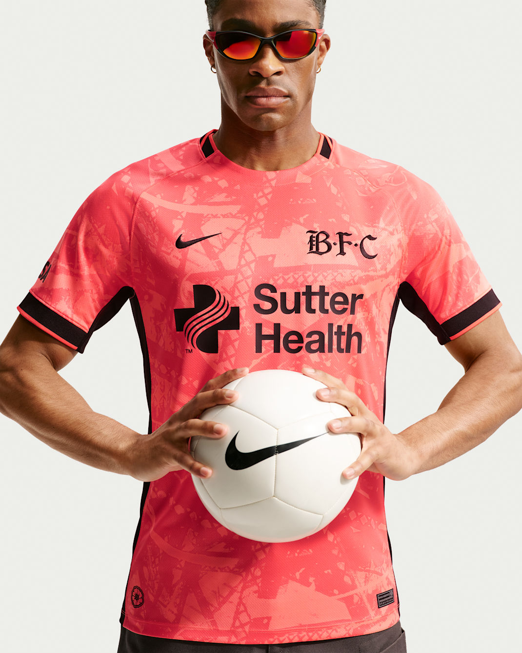 Bay FC Stadium Away Men's Nike Dri-FIT NWSL Replica Jersey - Rush Coral
