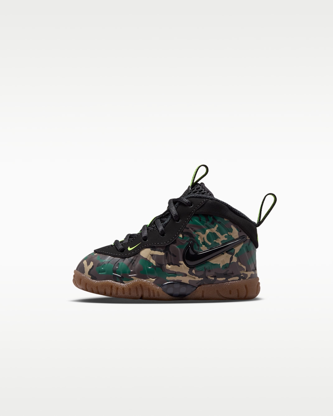 Nike Little Posite Pro Premium Baby/Toddler Shoes - Black/Voltage Green/Gum Dark Brown/Black