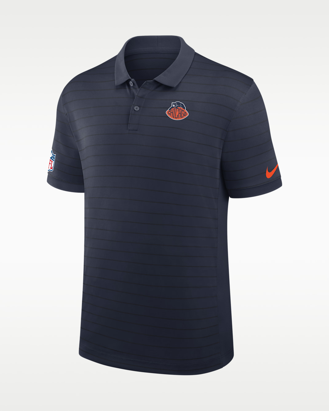 Chicago Bears Rivalries Collection Sideline Victory Striped Men's Nike Dri-FIT NFL Polo - Navy