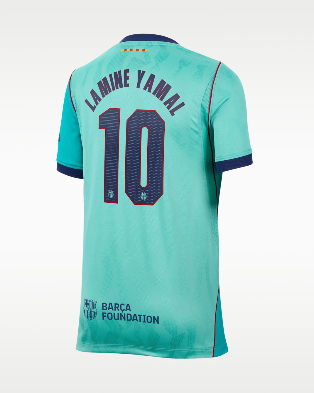 Lamine Yamal Barcelona 2026/27 Stadium Third Big Kids' Nike Dri-FIT Soccer Jersey - Green Frost/Green Frost/Gym Red/Loyal Blue