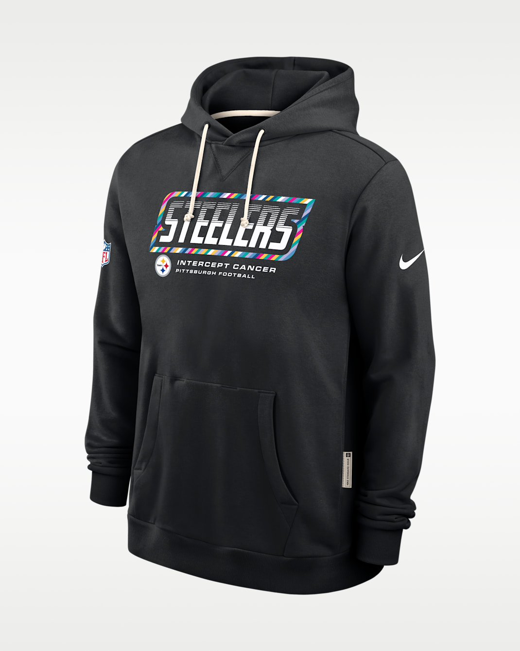 Pittsburgh Steelers Crucial Catch Sideline Standard Issue Men's Nike Dri-FIT NFL Pullover Hoodie - Black