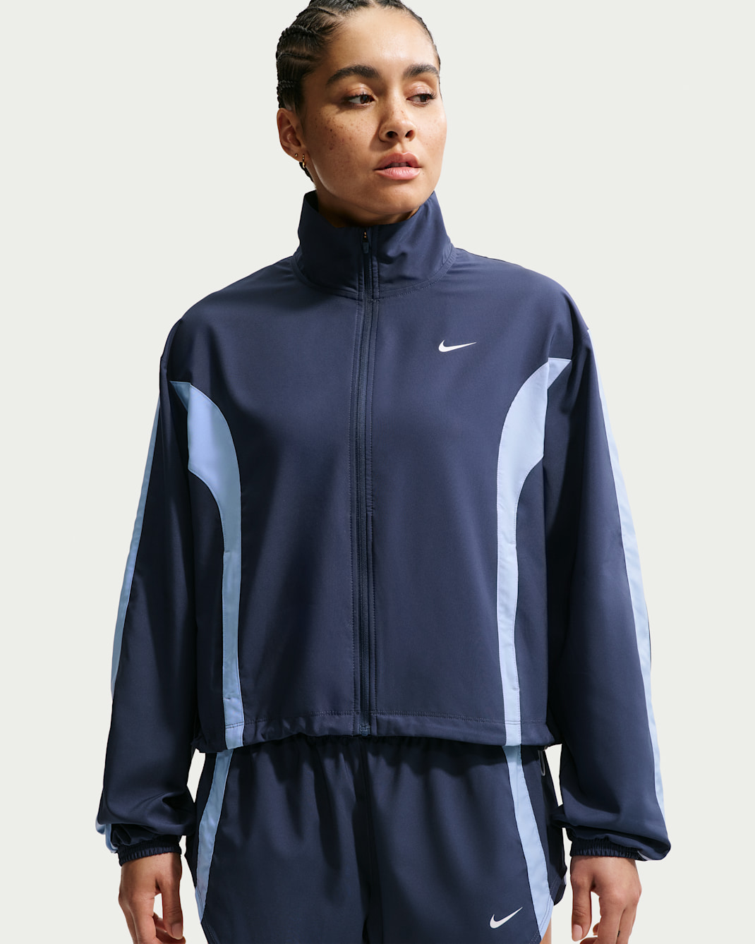 Nike One Women's Woven Jacket - Midnight Navy/Aluminium/White