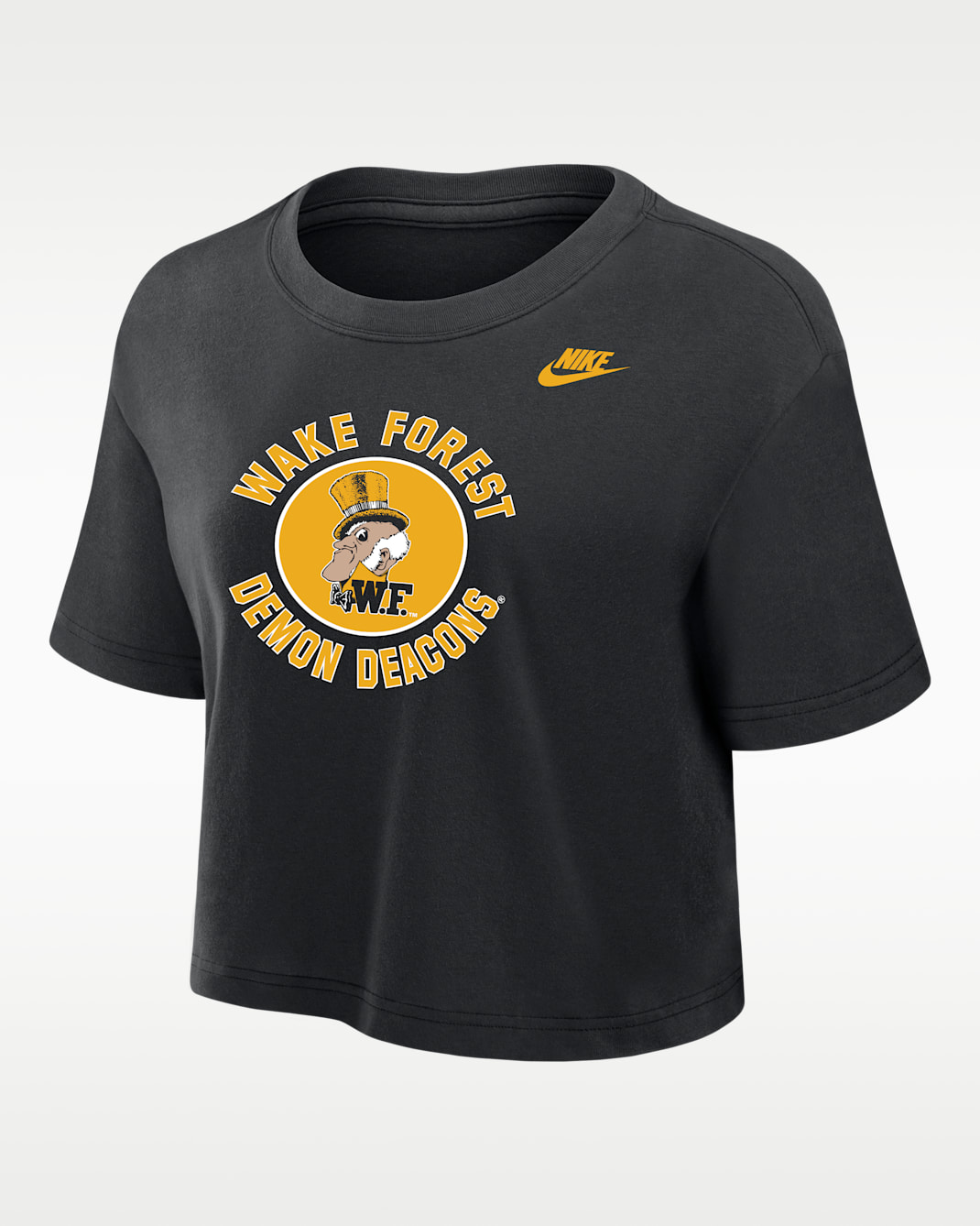 Wake Forest Demon Deacons Women's Nike Dri-FIT Cropped T-Shirt - Black