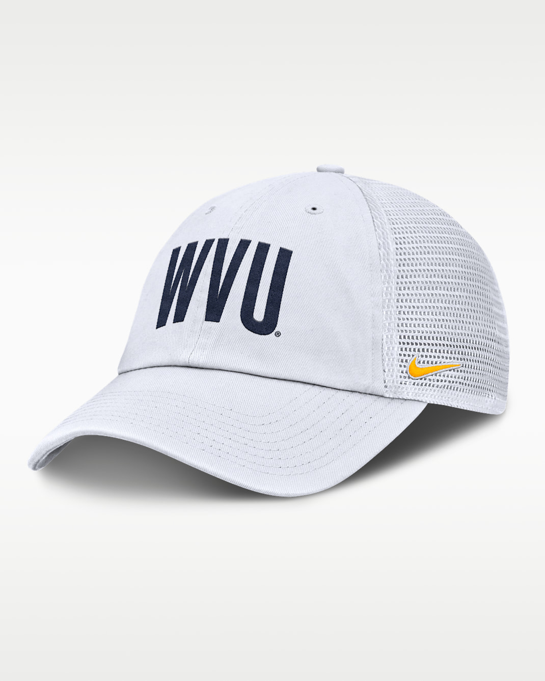 West Virginia Primetime Campus Club Men's Nike College Trucker Adjustable Hat - White