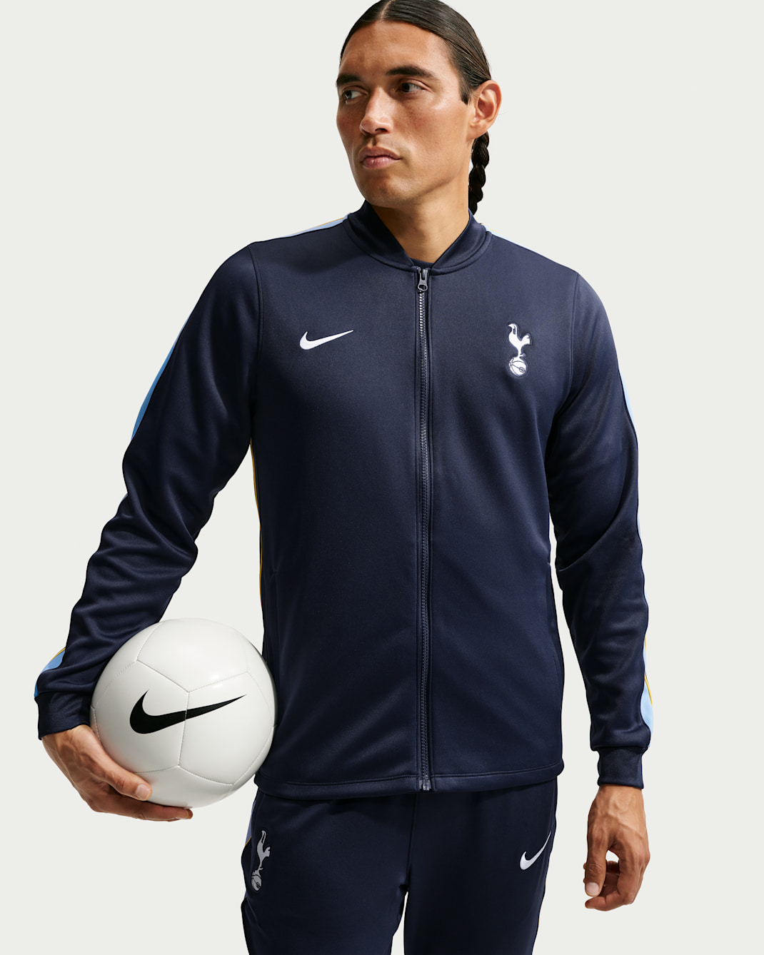 Tottenham Hotspur Strike Men's Nike Dri-FIT Soccer Knit Track Jacket - Obsidian/Light Blue/Varsity Maize/White