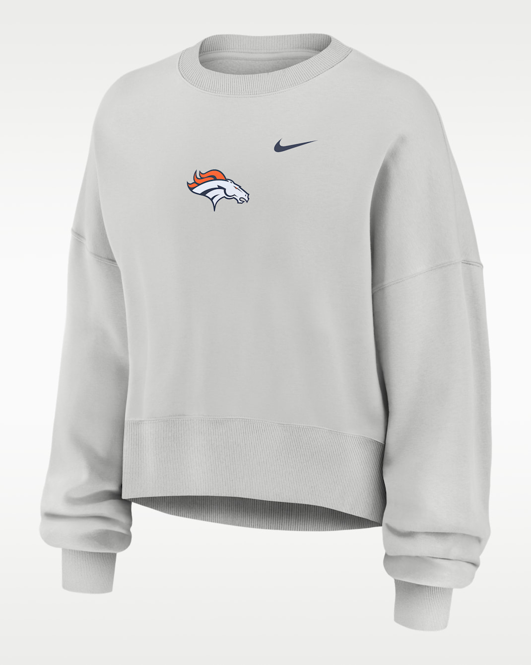 Denver Broncos Primetime Phoenix Women's Nike NFL Oversized Pullover Crew - Grey