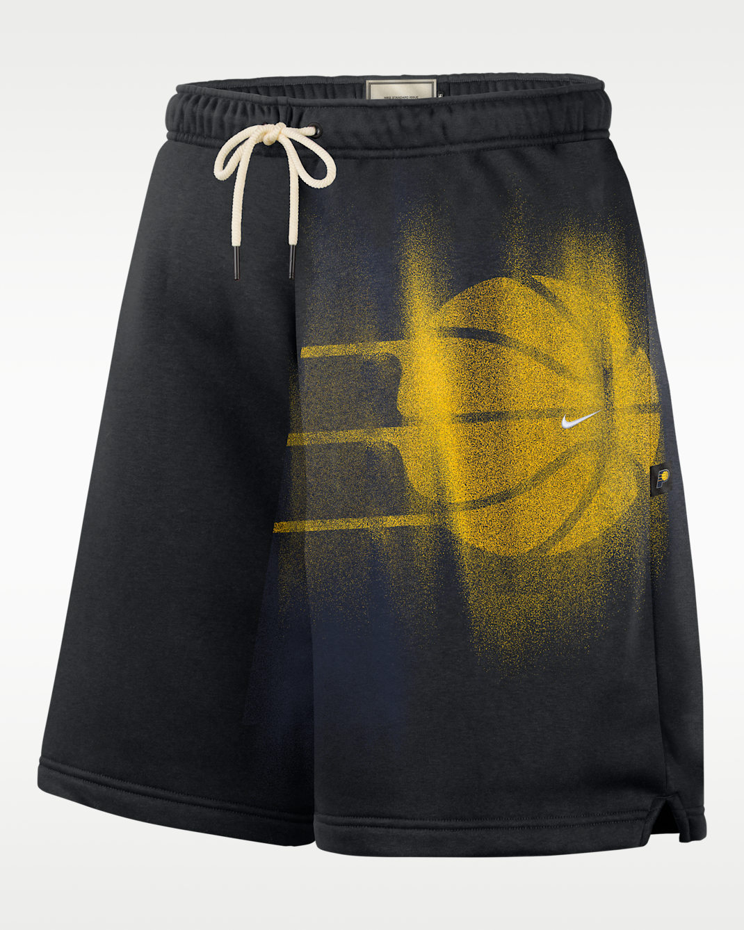 Shorts de básquetbol de tejido Fleece para hombre Indiana Pacers Standard Issue - Negro/Blanco