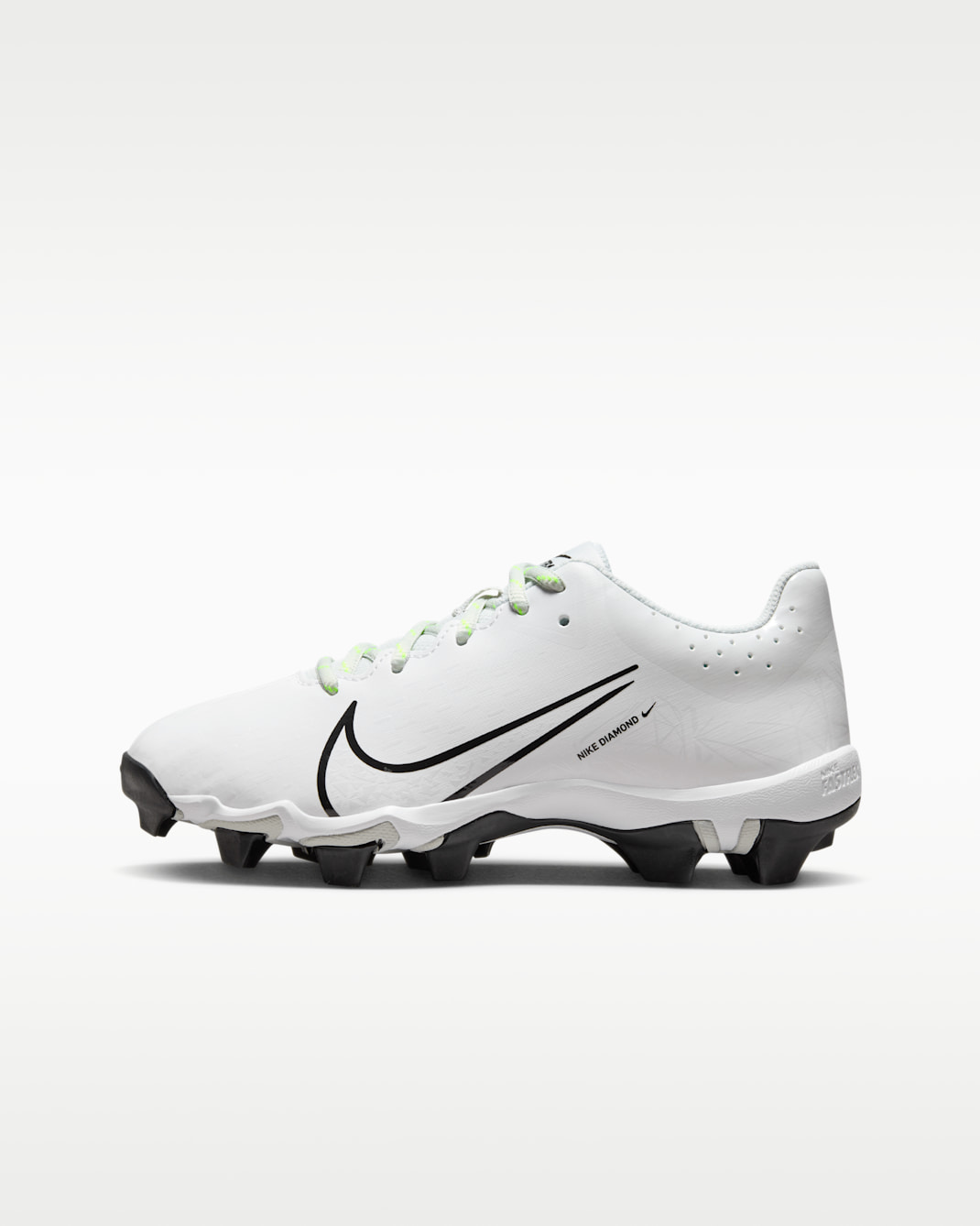Tacos de softball para niños grandes Nike Hyperdiamond 4 Keystone GG - Blanco/Polvo fotón/Volt/Negro