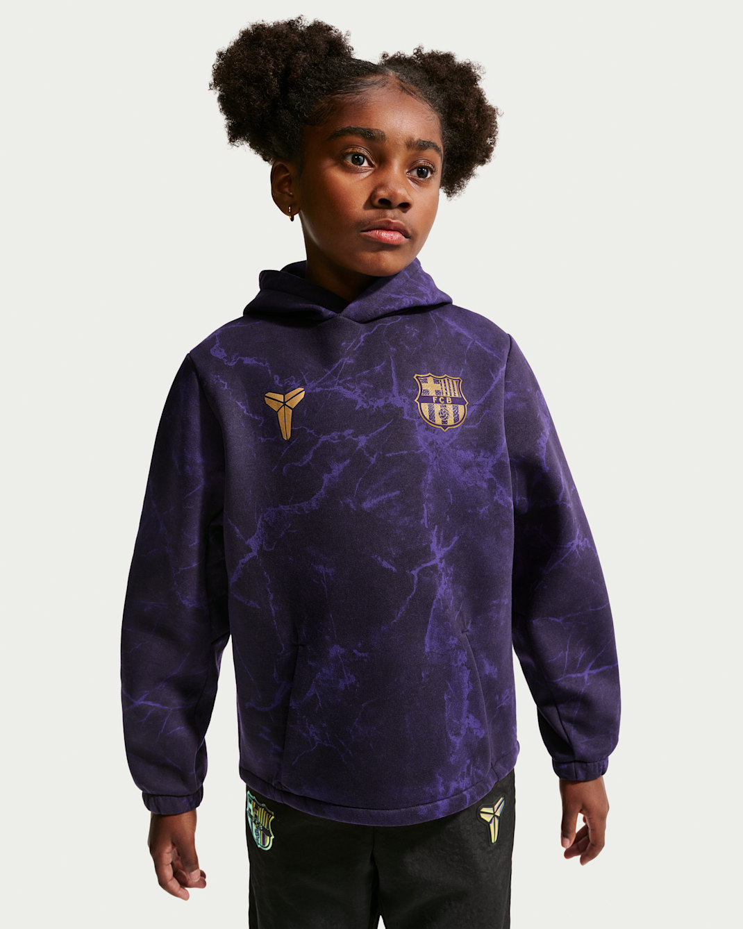 FC Barcelona Away Big Kids' Kobe Soccer Pullover Hoodie