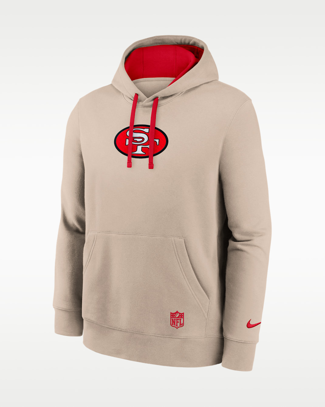 San Francisco 49ers Rewind Club Men's Nike NFL Pullover Hoodie - Sand/Red
