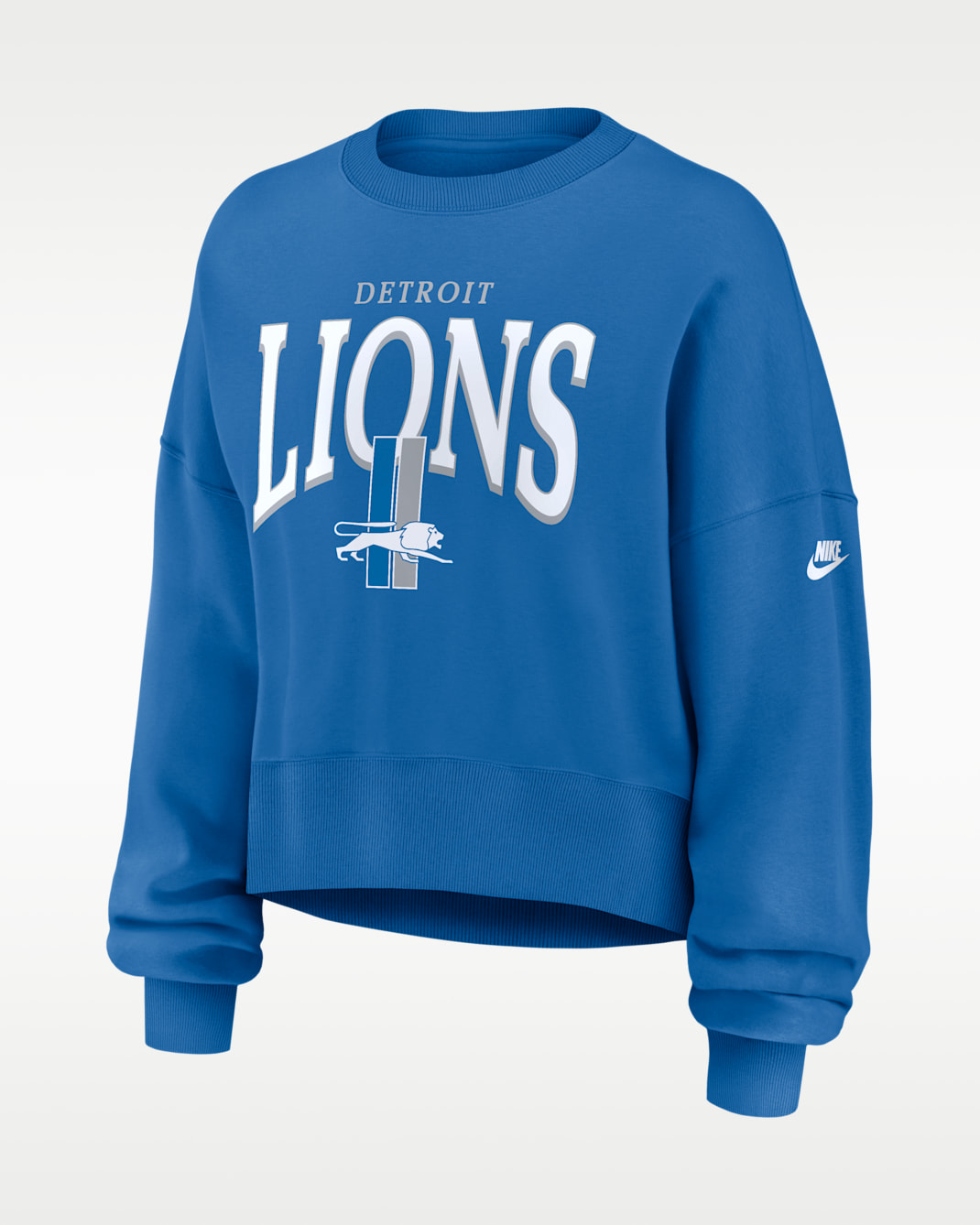 Sudadera de cuello redondo sin cierre Nike de la NFL oversized para mujer Detroit Lions Rewind Phoenix - Azul
