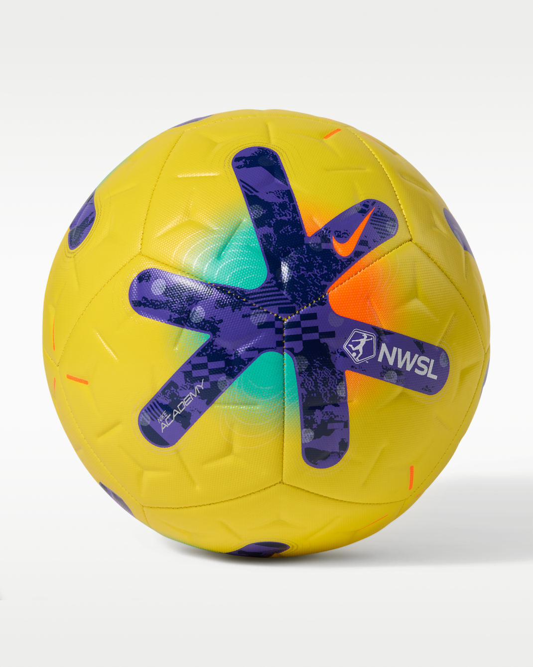 NWSL Academy Nike Soccer Ball - Yellow/Deep Royal Blue Heather/Clear Jade/Hyper Crimson