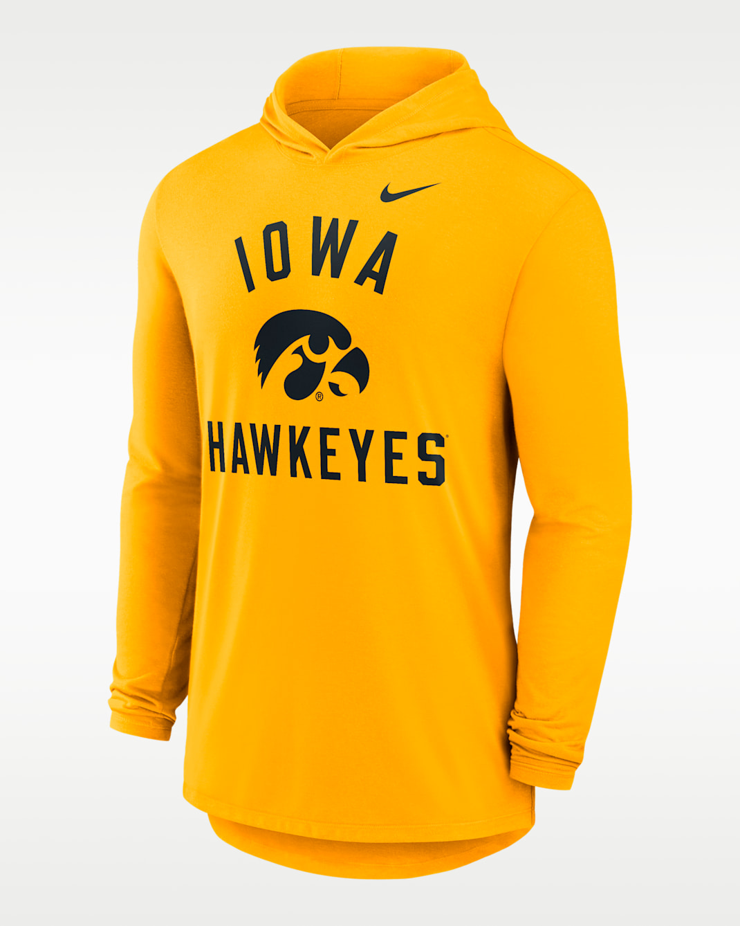 Playera de manga larga con gorro universitaria Nike Dri-FIT para hombre Iowa Campus Arch - Oro