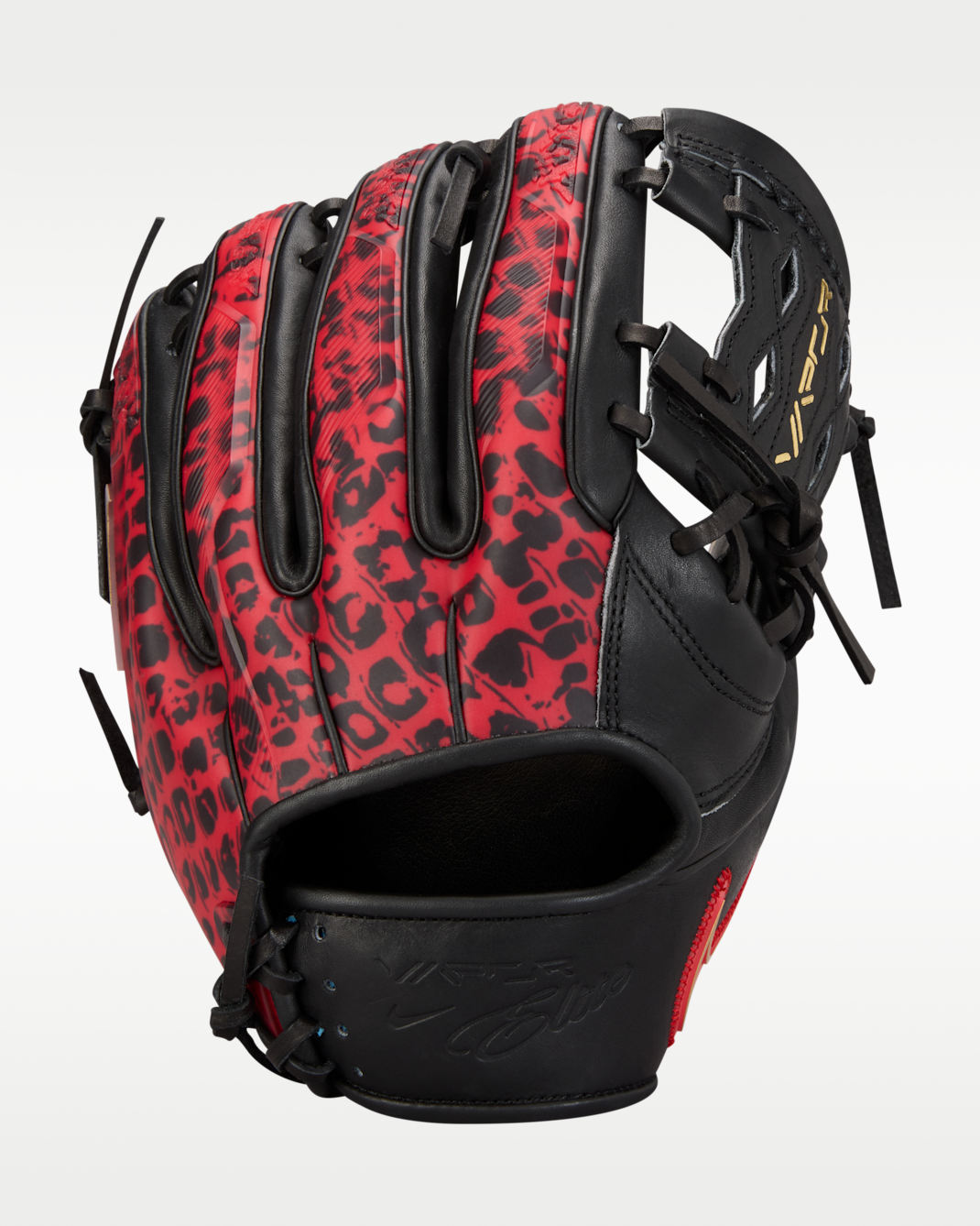 Guante de béisbol con red Snake-Eyes para jugadores del cuadro interior (mano derecha) Nike Vapor Elite  - Negro/Negro/Carmesí brillante