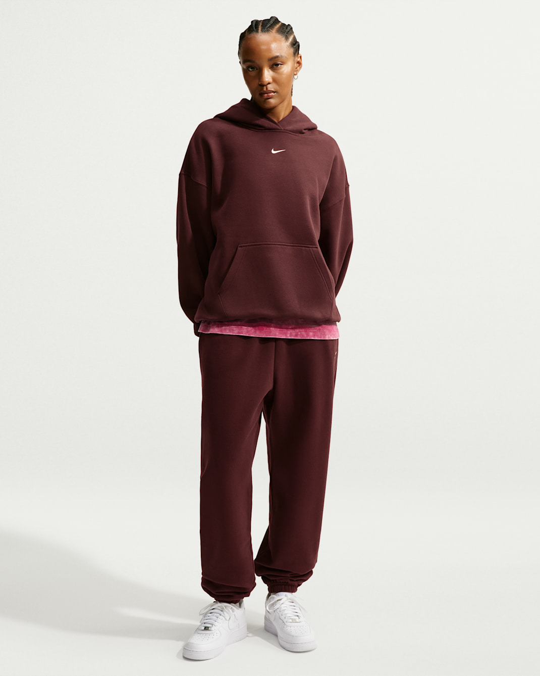 Nike Studio Fleece Medium Weight Women's High-Rise Oversized Cuffed Pants - Mystic Dates/Sail