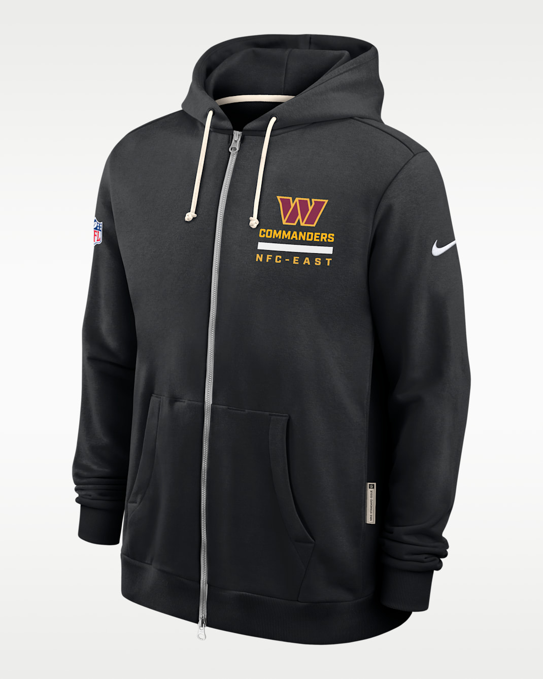Sudadera con gorro Nike Dri-FIT de la NFL de cierre completo para hombre Washington Commanders Utility Player Sideline - Negro