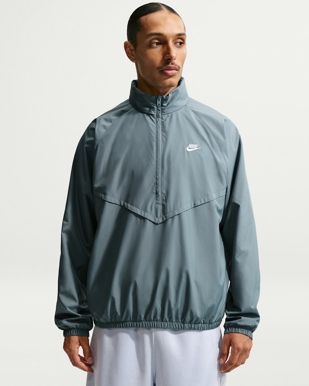 Nike Windrunner Men's Lightweight Half-Zip Jacket - Mineral Slate/White