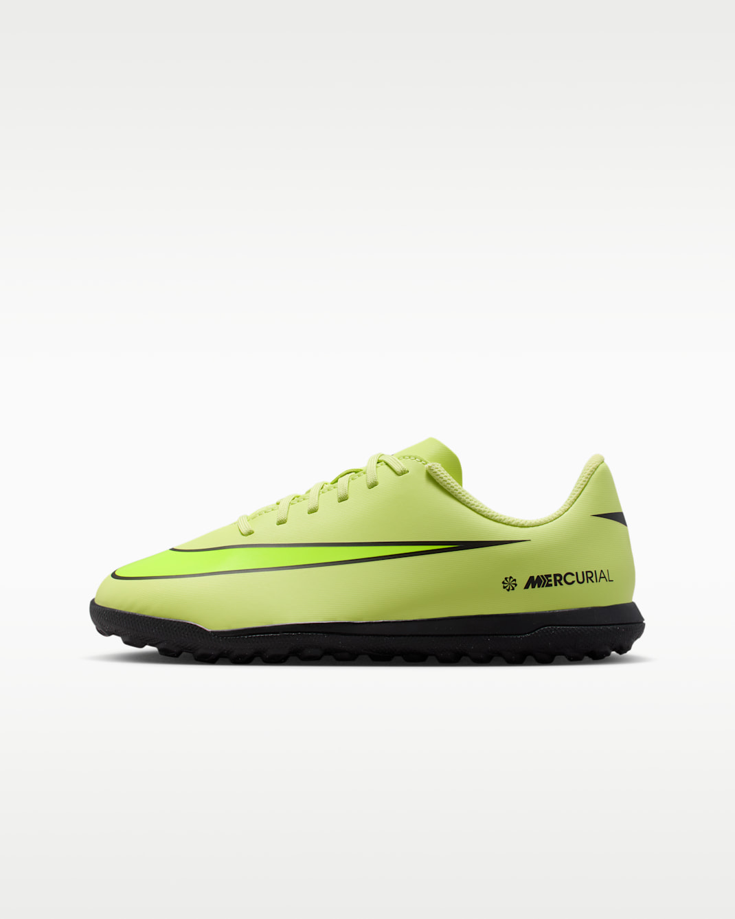 Nike Jr. Mercurial Vapor 16 Club Younger/Older Kids' Turf Low-Top Football Boot - Limelight/Hyper Crimson/Volt