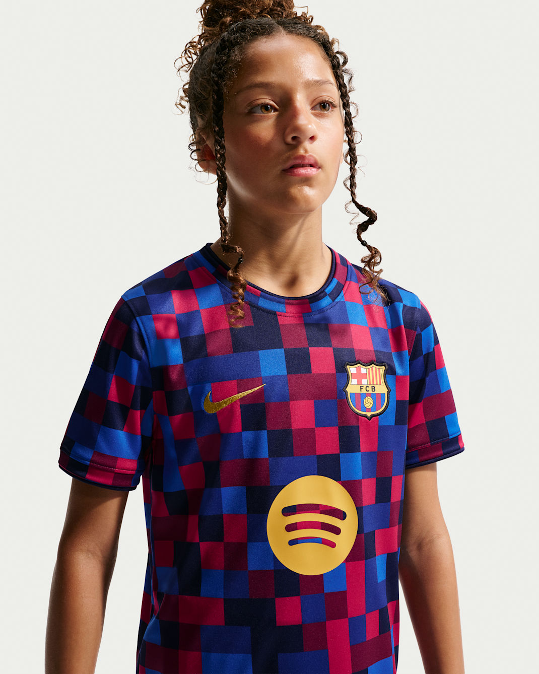 FC Barcelona Big Kids' Nike Dri-FIT Soccer Pre-Match Top