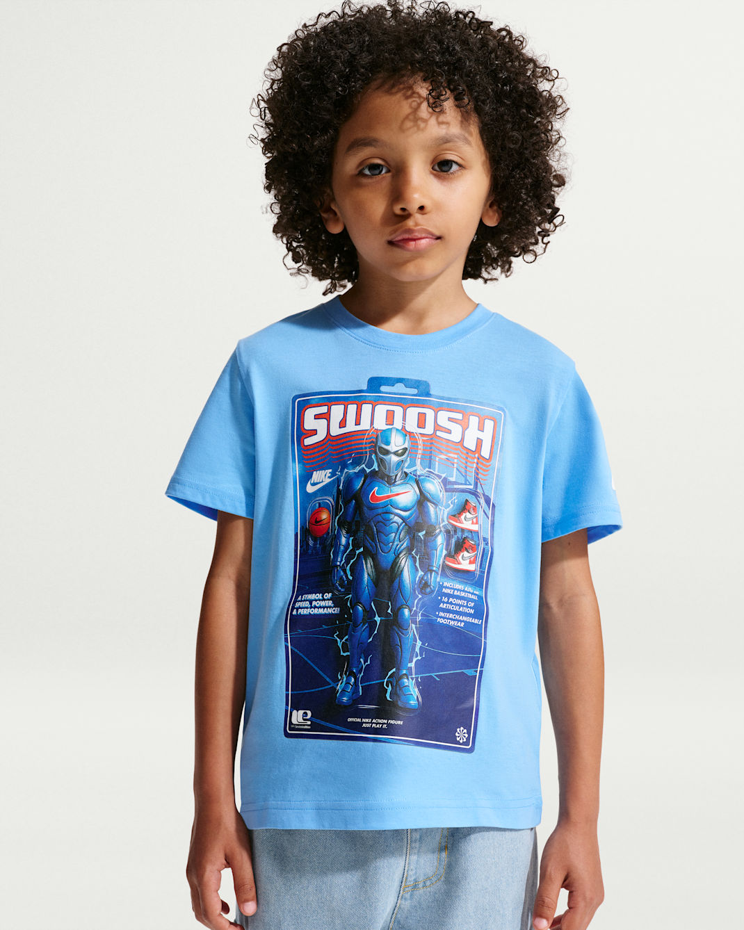 Nike Little Kids' Swoosh Action Figure T-Shirt - Football Blue