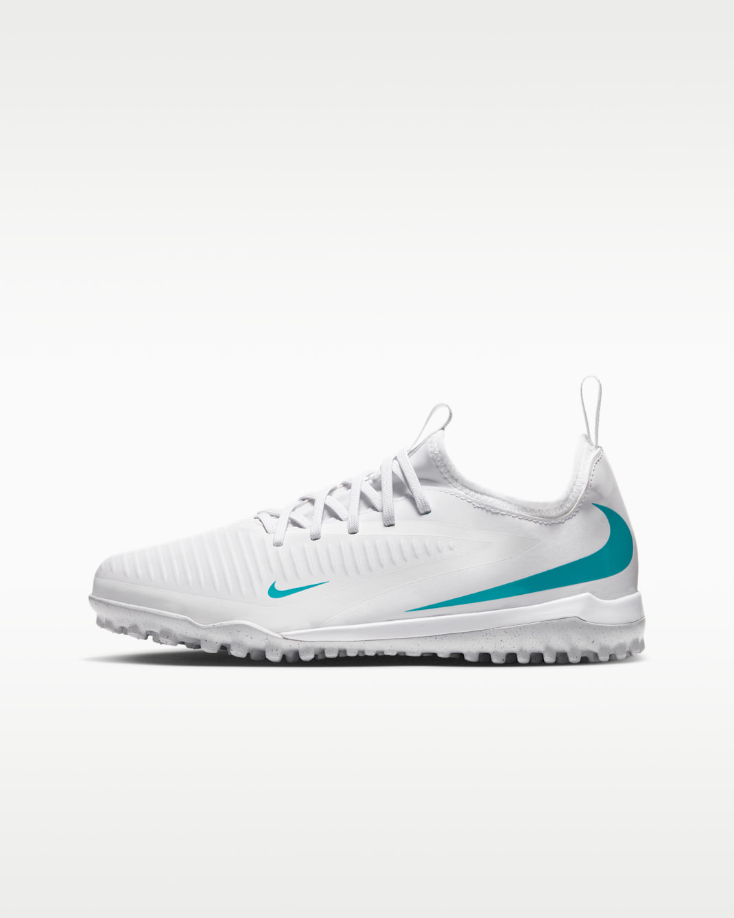 Nike Jr. Phantom 6 Low Academy Big Kids' Turf Soccer Shoes - White/White/Dusty Cactus