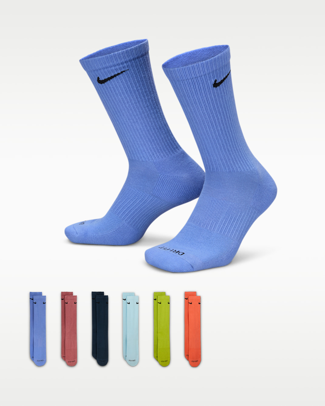Nike Everyday Plus Cushioned Training Crew Socks (6 Pairs) - Multi-Color