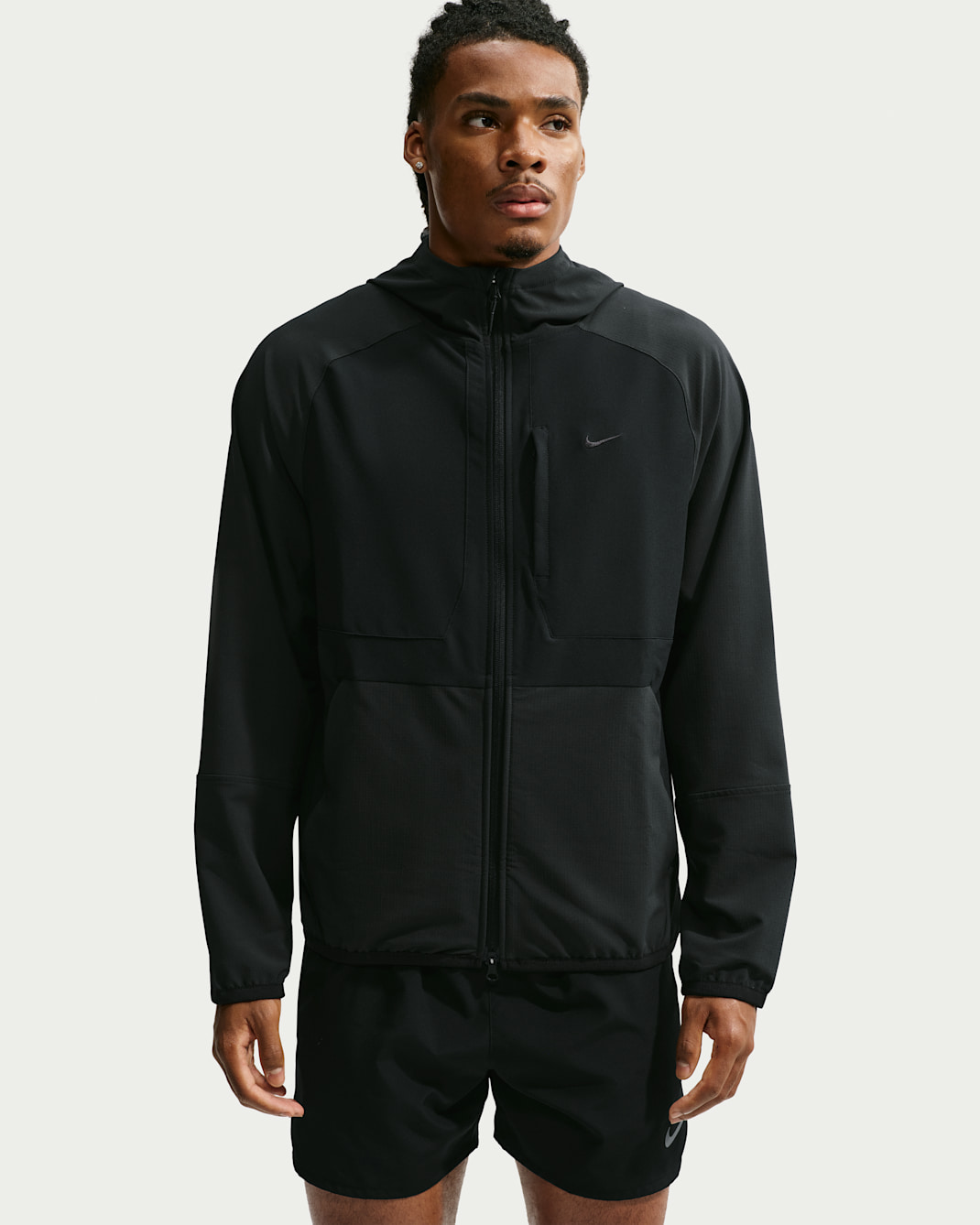 Nike Unlimited vannavstøtende jakke til herre - Svart/Svart/Svart