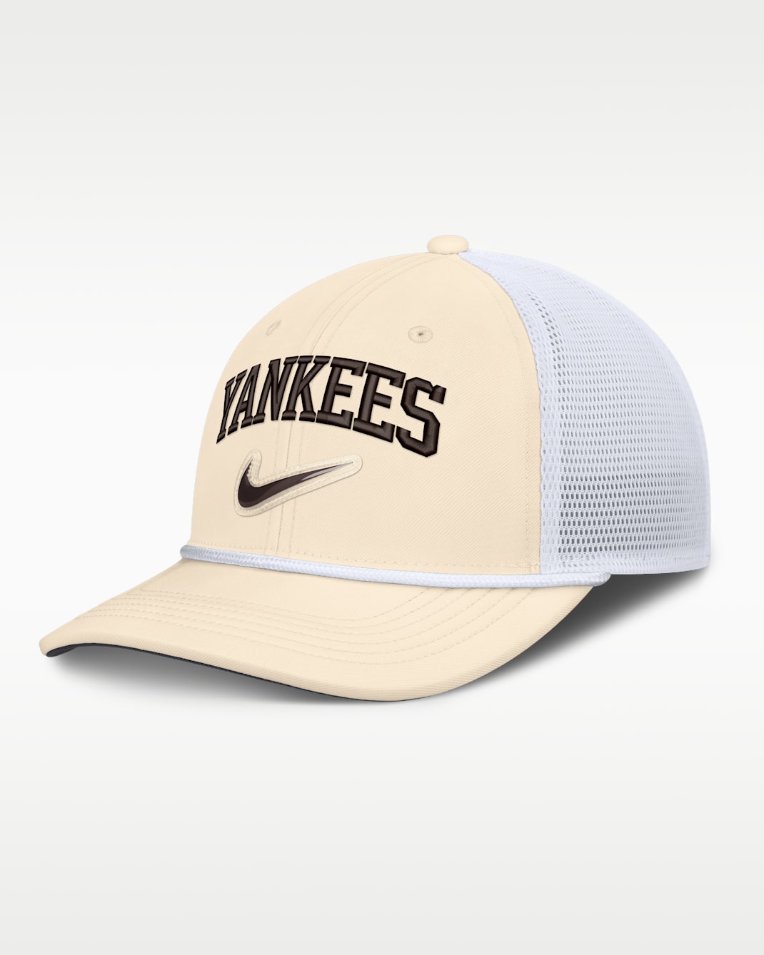Gorra de rejilla Nike Dri-FIT de la MLB ajustable para hombre New York Yankees Rise - Natural/Blanco/Blanco