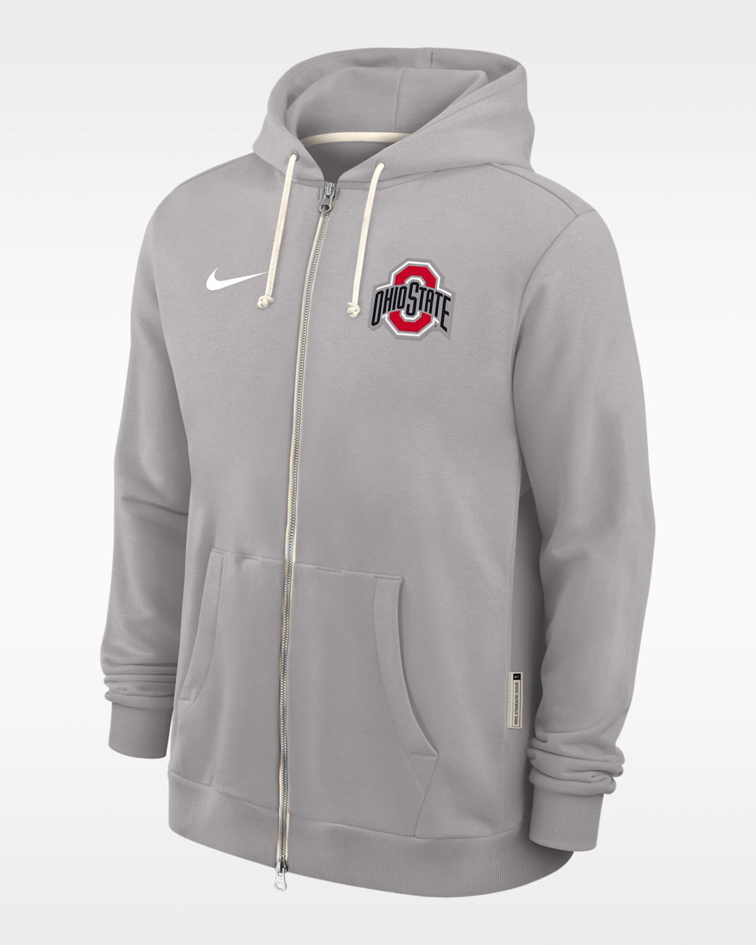 Sudadera con gorro universitaria Nike Dri-FIT de cierre completo para hombre Ohio State Sideline - Gris