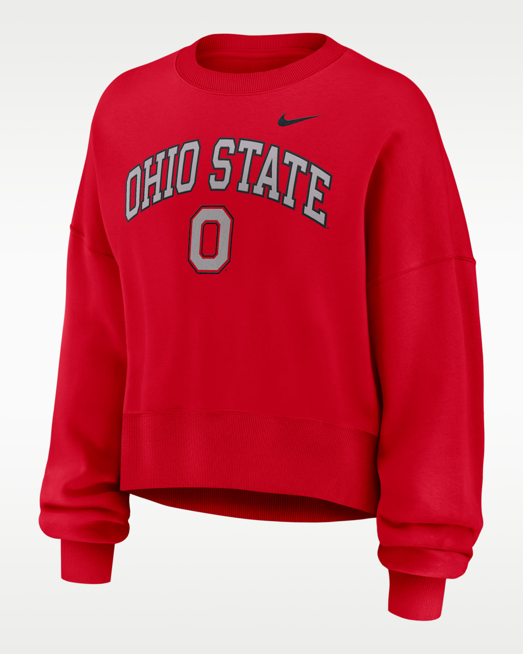 Sudadera de cuello redondo sin cierre universitaria Nike para mujer Ohio State Phoenix Arch - Escarlata