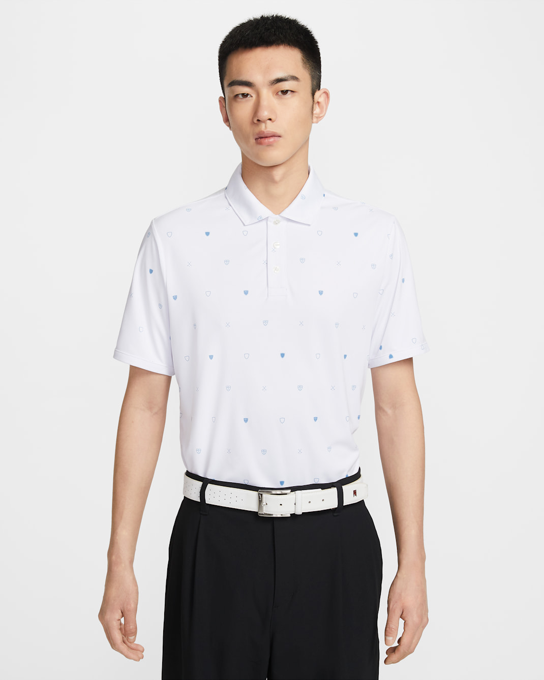 Nike Par Men's Dri-FIT Short-Sleeve Golf Polo - White/Work Blue