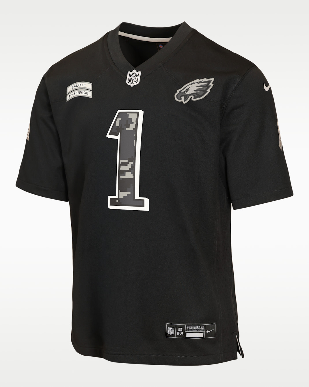 Jalen Hurts Philadelphia Eagles Salute to Service Big Kids' Nike NFL Game Jersey - Black