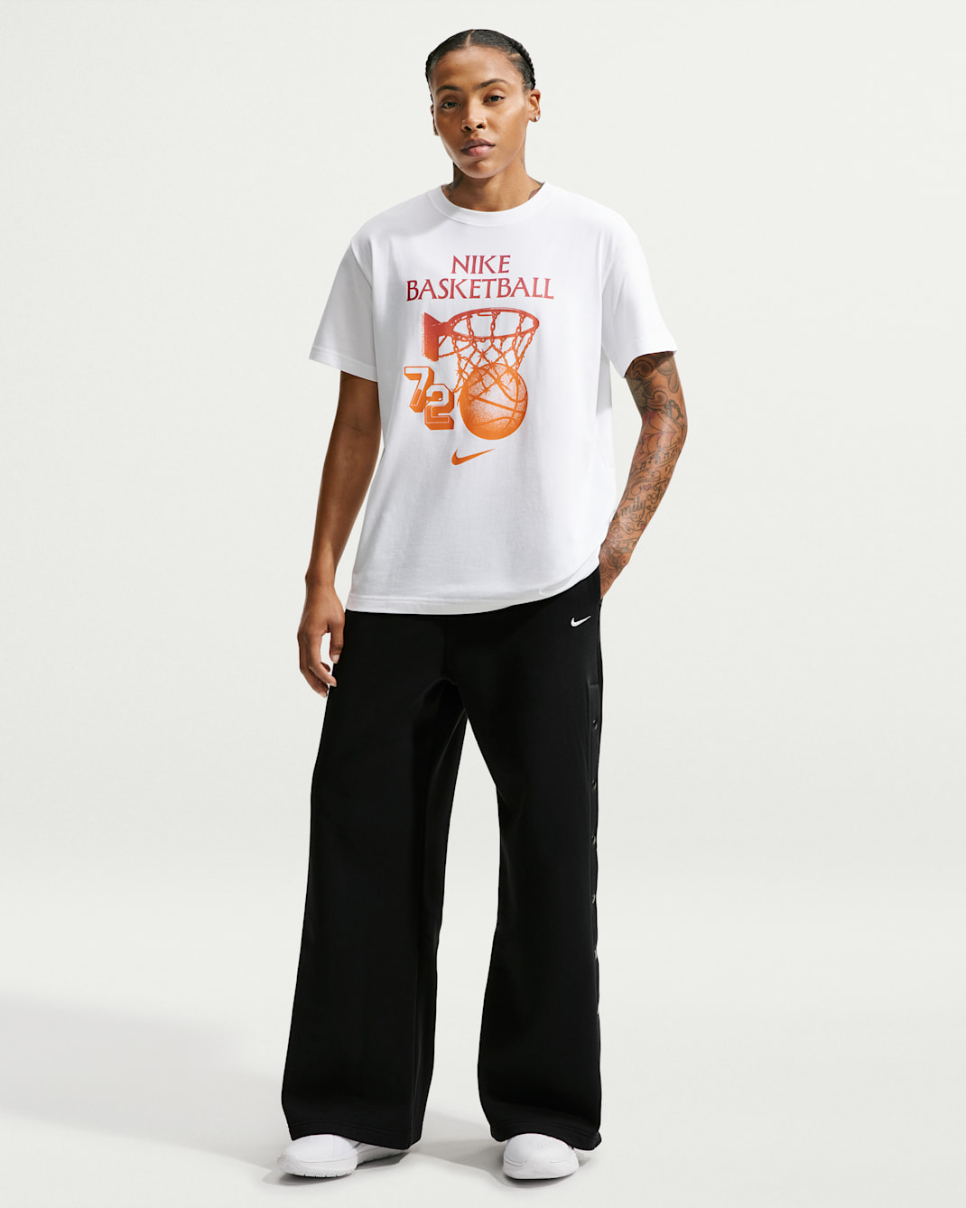 Nike Women's Therma-FIT Fleece Tear-Away Basketball Pants - Black/White