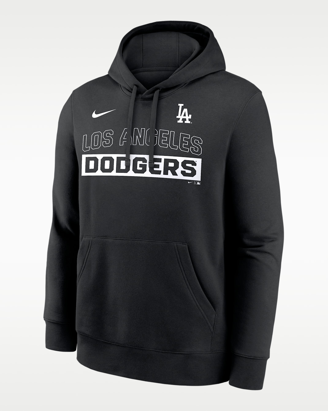 Sudadera con gorro sin cierre Nike de la MLB para hombre Los Angeles Dodgers Club - Negro