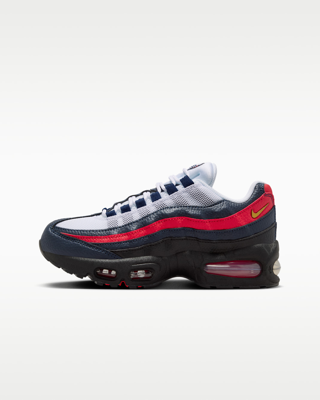 Nike Air Max 95 "Big Bubble" LTR SE Big Kids' Shoes - Obsidian/Challenge Red/White/Metallic Gold