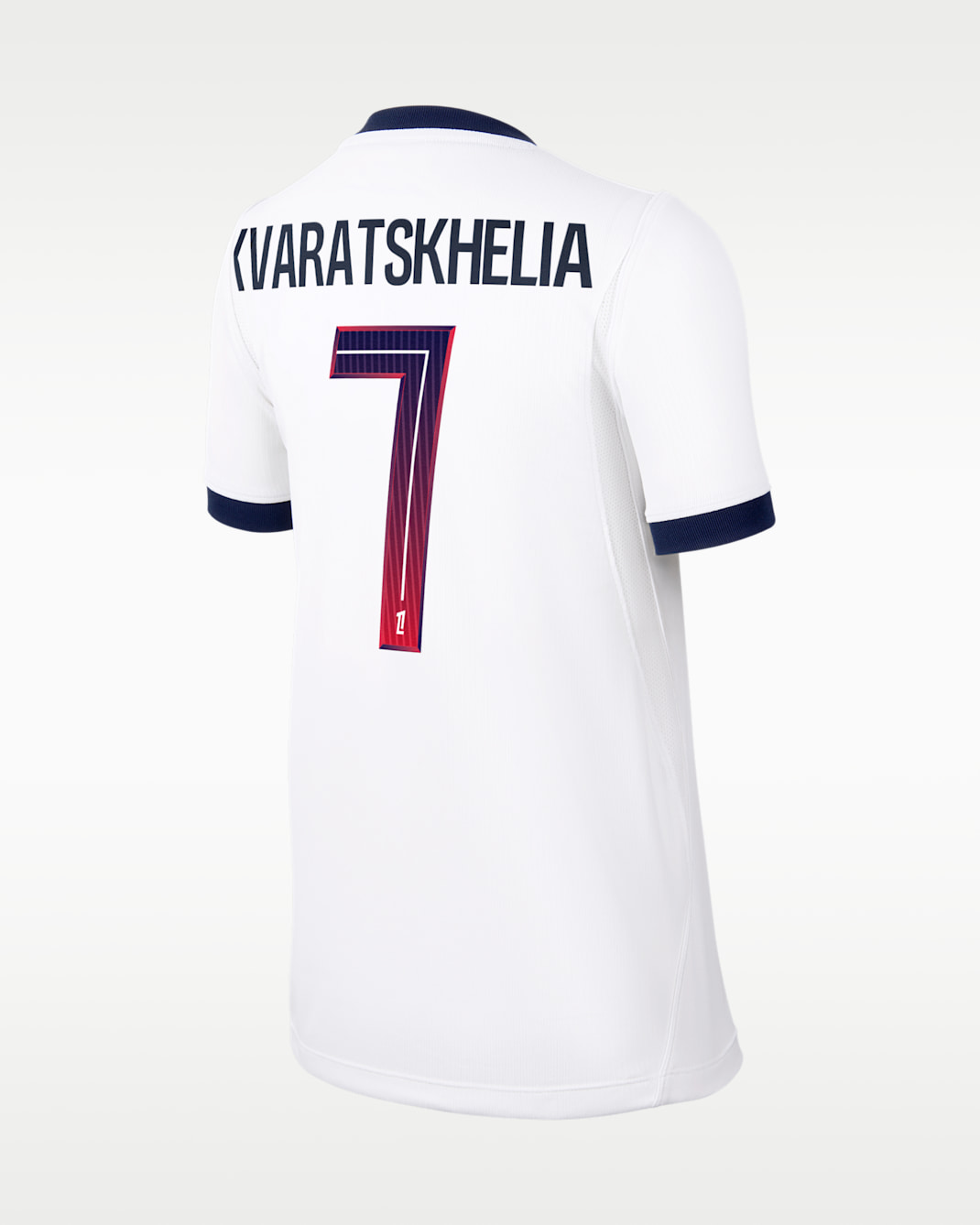 Khvicha Kvaratskhelia Paris Saint-Germain 2026/27 Stadium Away Big Kids' Nike Dri-FIT Soccer Jersey - White/Red/Blue